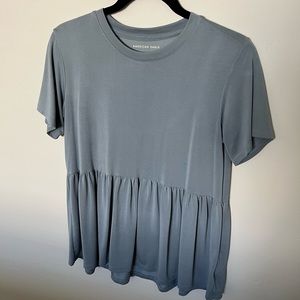 American Eagle Blue Peplum Top